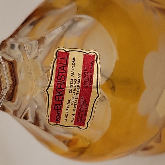 Echt Bleikristall Amber Cut w/clear crystal stem/handle. Cristal Au Plomb. - Picture 2 of 7